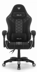 Геймерське крісло Hell's Chair HC-1008 Black White 2.0 тканина/сітка - Зображення 2