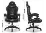Геймерське крісло Hell's Chair HC-1008 Black White 2.0 тканина/сітка - Зображення 7