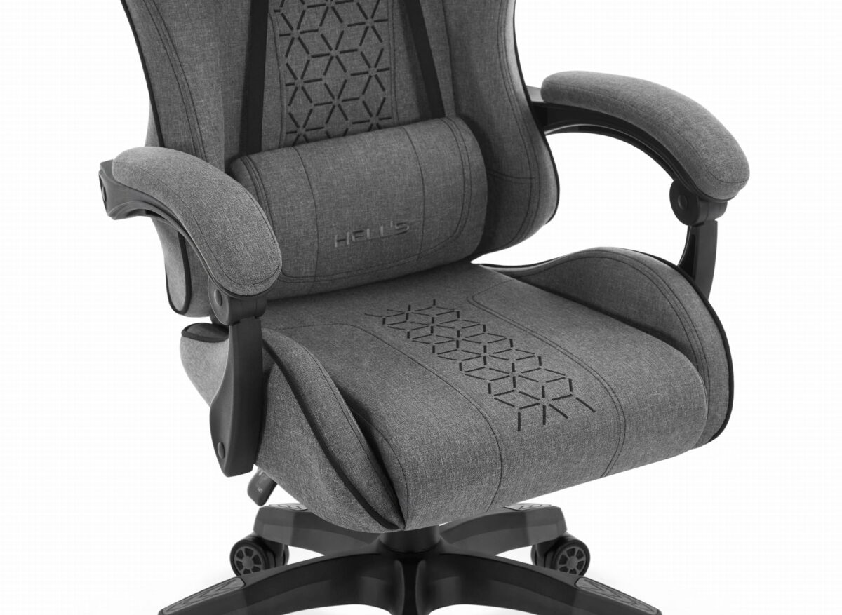 Геймерське крісло Hell's Chair HC-1008 Grey Black 2.0 тканина/сітка - Зображення 6