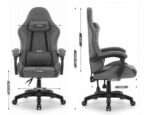 Геймерське крісло Hell's Chair HC-1008 Grey Black 2.0 тканина/сітка - Зображення 8