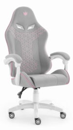 Геймерське крісло Hell's Chair HC-1008 Grey Pink 2.0 тканина/сітка - Зображення 2