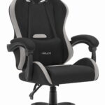 Геймерське крісло Hell's Chair HC-1012 Black Grey тканина/замша