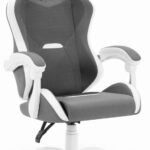 Геймерське крісло Hell's Chair HC-1012 Grey White тканина