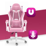Геймерське крісло Hell's Chair HC-1012 Pink White тканина - Зображення 5