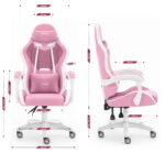Геймерське крісло Hell's Chair HC-1012 Pink White тканина - Зображення 9