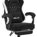 Геймерське крісло Hell's Chair HC-1015 Black White тканина
