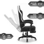 Геймерське крісло Hell's Chair HC-1015 Black White тканина - Зображення 11