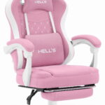 Геймерське крісло Hell's Chair HC-1015 Pink White тканина
