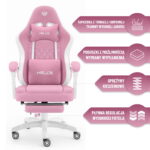 Геймерське крісло Hell's Chair HC-1015 Pink White тканина - Зображення 9
