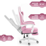 Геймерське крісло Hell's Chair HC-1015 Pink White тканина - Зображення 10