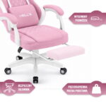 Геймерське крісло Hell's Chair HC-1015 Pink White тканина - Зображення 11