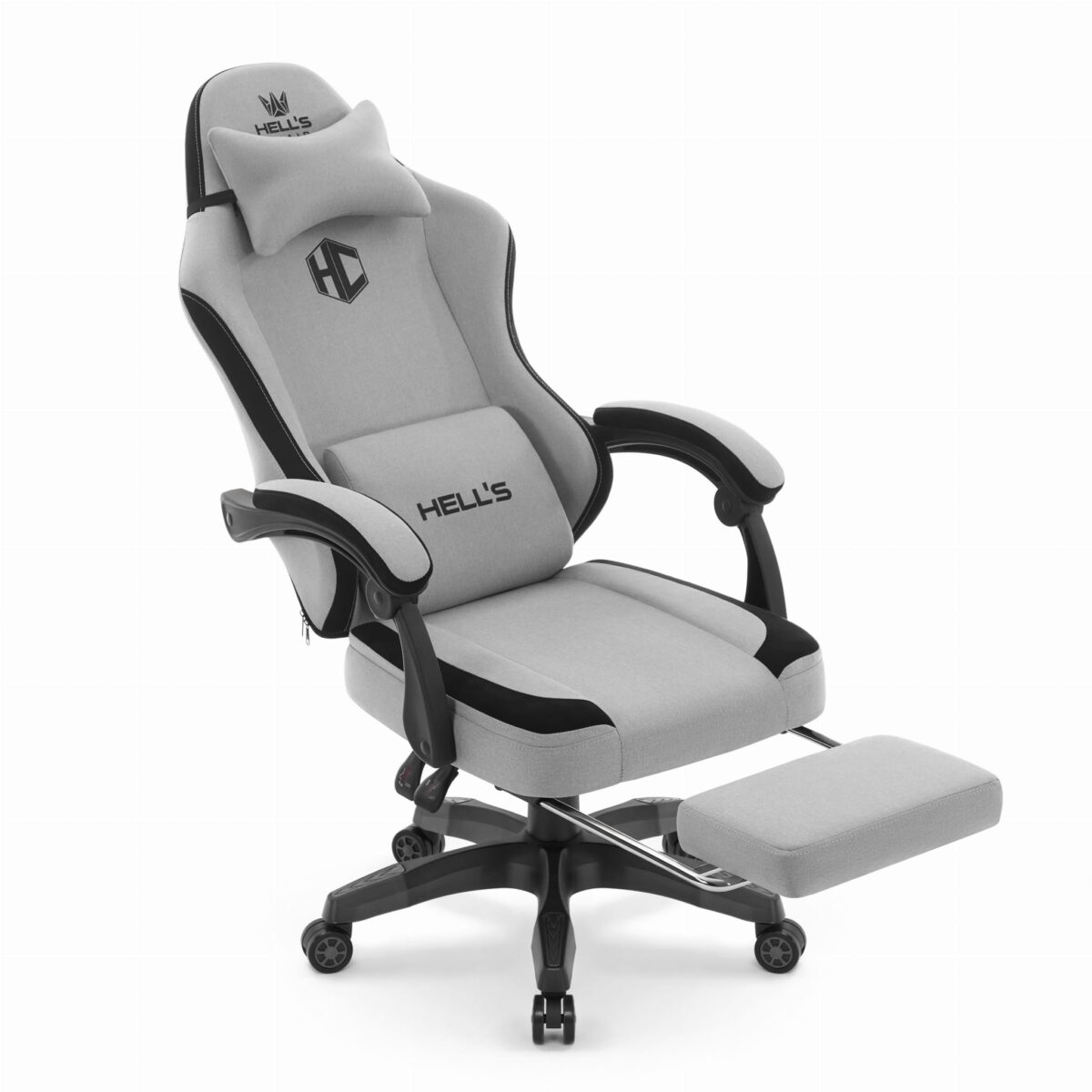 Геймерське крісло Hell's Chair HC-1016 Black White тканина - Зображення 5