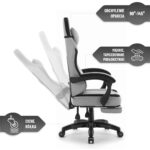 Геймерське крісло Hell's Chair HC-1016 Black White тканина - Зображення 9