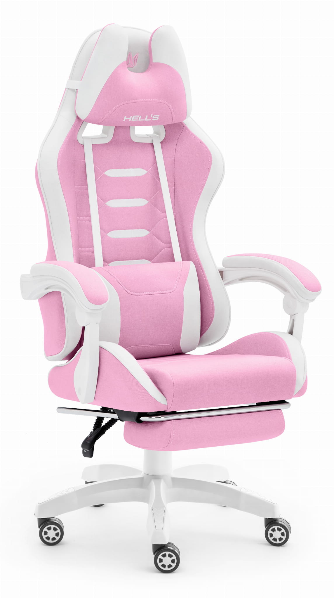 Fotel-gamingowy-Hells-Chair-HC-1039-2.0-Pink-White-Bialy-Rozowy-12 Геймерське крісло Hell's Chair HC-1039 2.0 Pink White тканина - Зображення 1