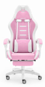 Геймерське крісло Hell's Chair HC-1039 2.0 Pink White тканина - Зображення 2