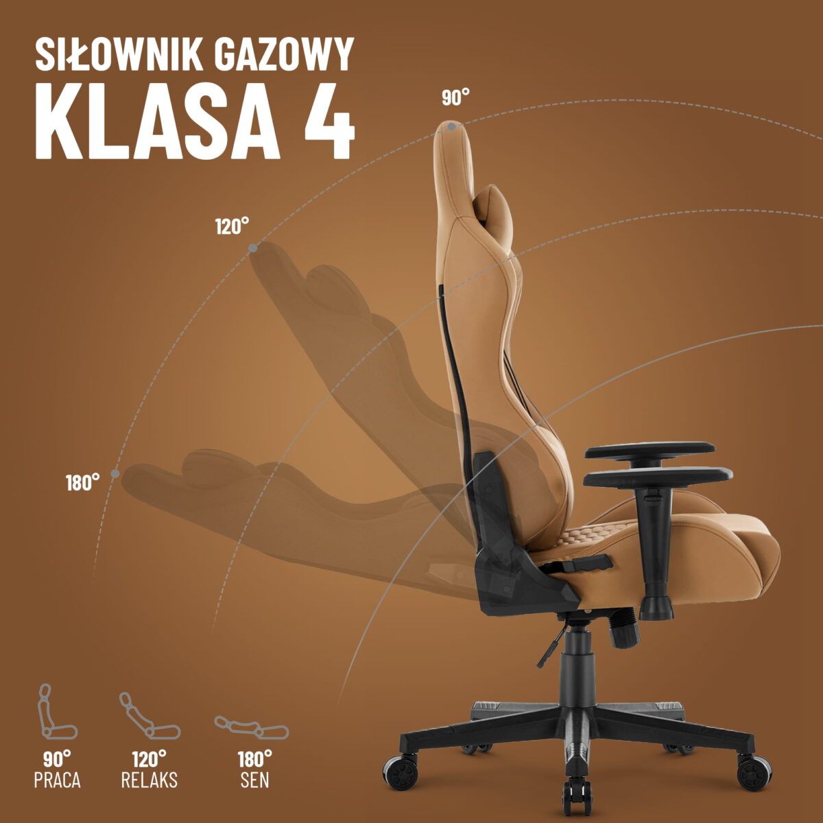 Геймерське крісло Hell's Chair HC-2000 Brown екошкіра - Зображення 9