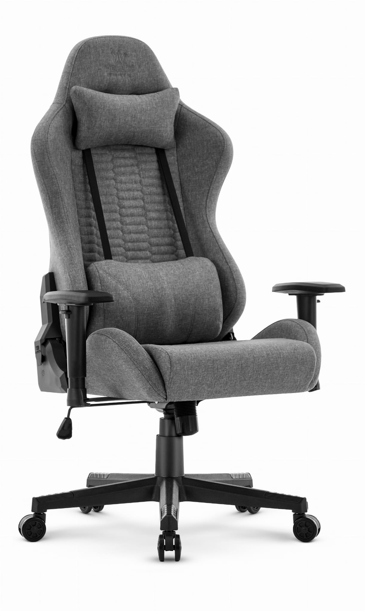 Fotel-gamingowy-Hells-Chair-HC-2000-Grey-Black-Szary-Czarny-6 Геймерське крісло Hell's Chair HC-2000 Grey Black тканина - Зображення 1