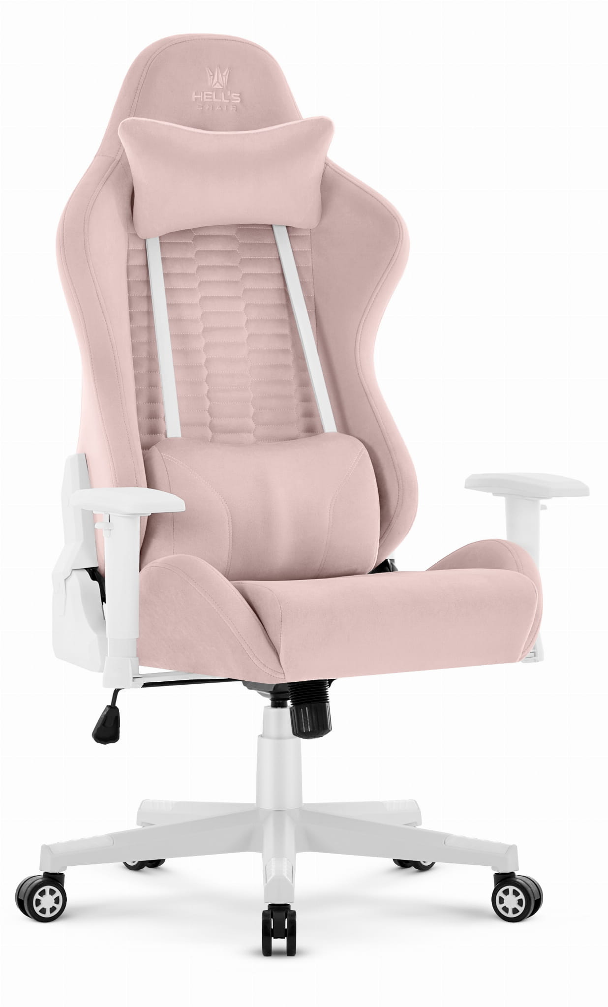 Fotel-gamingowy-Hells-Chair-HC-2000-Pink-White-Rozowy-Bialy-Tkanina-5 Геймерське крісло Hell's Chair HC-2000 Pink White тканина - Зображення 1