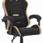 Геймерське крісло Hell's Chair HC-1012 Black Biege тканина/замша