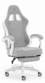 Геймерське крісло Hell's Chair HC-1015 Grey White тканина - Зображення 11