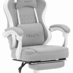 Геймерське крісло Hell's Chair HC-1015 Grey White тканина