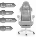 Геймерське крісло Hell's Chair HC-1015 Grey White тканина - Зображення 5