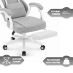 Геймерське крісло Hell's Chair HC-1015 Grey White тканина - Зображення 3