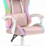 Геймерське крісло тканинне Hell's Chair HC-1000 Pink LED