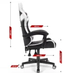 Геймерське крісло екошкіра Hell's Chair HC- 1004 White-Black - Зображення 9