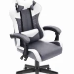 Геймерське крісло тканина+еко шкіра Hell's Chair HC- 1004 White-Grey