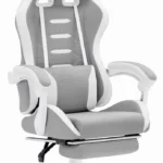 Геймерське крісло Hell's Chair HC-1039 2.0 Grey White тканина