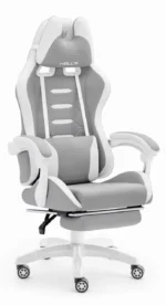 Геймерське крісло Hell's Chair HC-1039 2.0 Grey White тканина