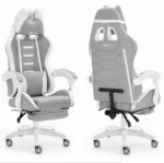 Геймерське крісло Hell's Chair HC-1039 2.0 Grey White тканина - Зображення 5