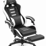 Геймерське крісло Hell's Chair HC-1039 2.0 White (чорно-біле) екошкіра