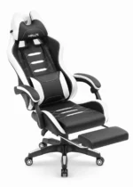 Геймерське крісло Hell's Chair HC-1039 2.0 White (чорно-біле) екошкіра