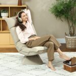 Обертове крісло Homcom 83B-380V00BG бежевого кольору - Зображення 2