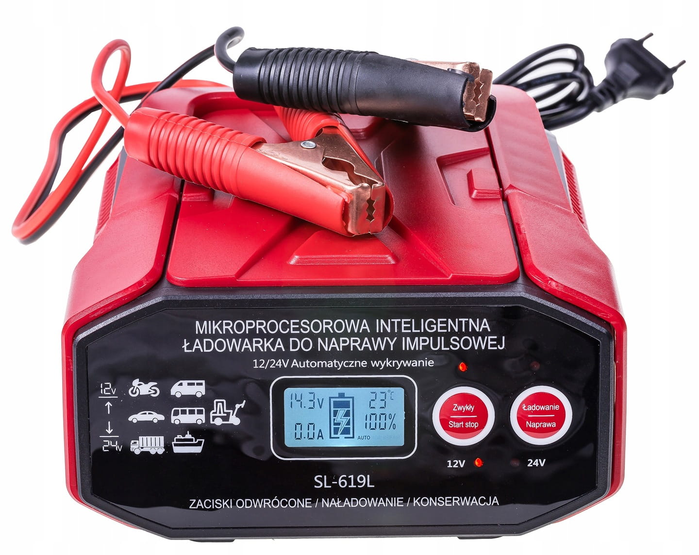 Prostownik-Samochodowy-do-Akumulatorow-24V-12V-30A-AGM-START-STOP-Model-Prostownik-do-akumulatorow Зарядний пристрій ZLARO SL-619L 30A 24V 12V AGM START-STOP - Зображення 1