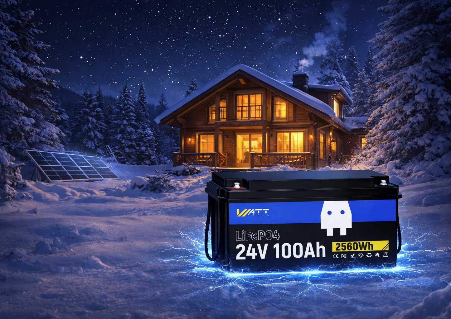 414018ce-3f5f-48c0-9d37-dd18899efcf4 LiFePO4 акумулятор WattCycle 24V 100Ah батарея з BMS 100А IP65