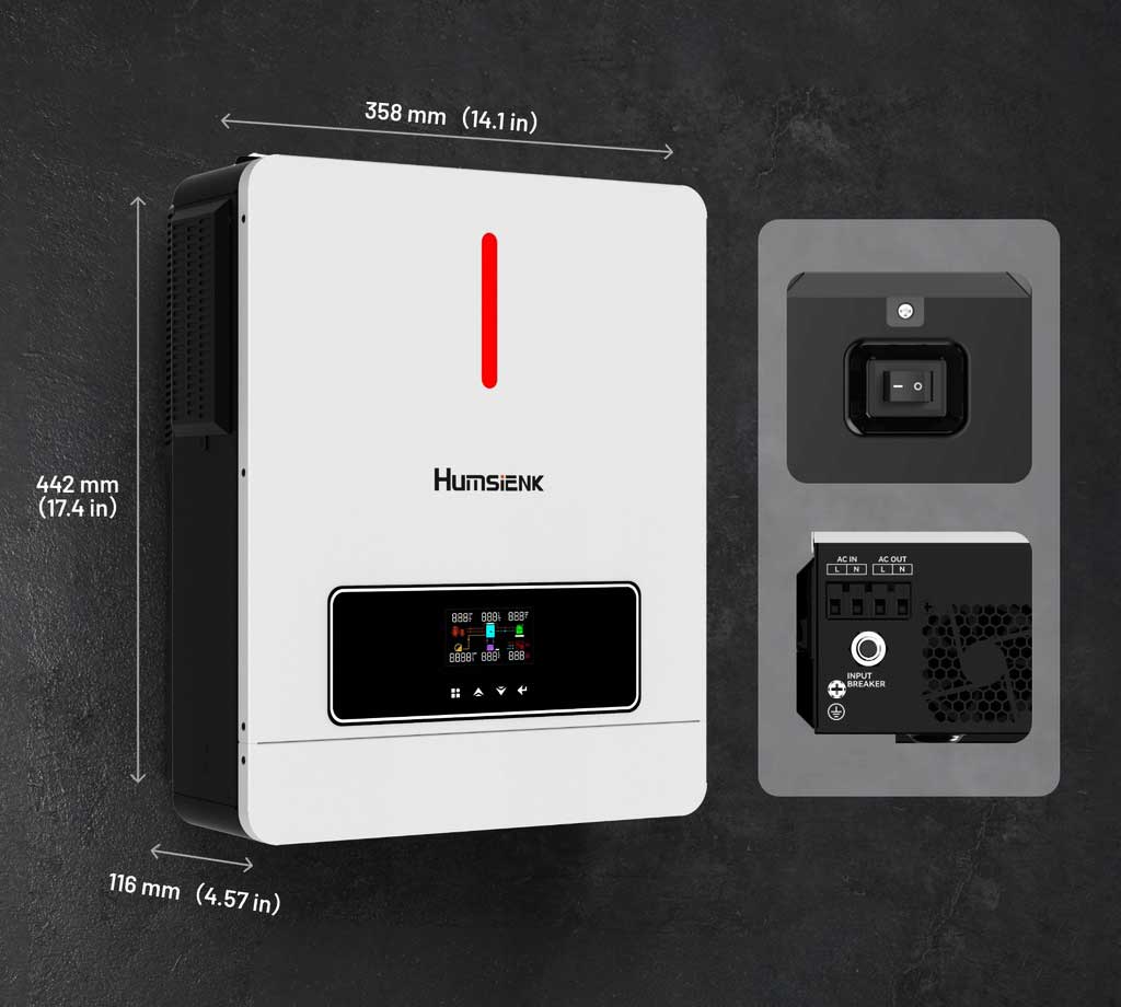 Інвертор гібридний Humsienk 4200W 24V 230V MPPT 6200W HSINV24V4.2KW220-SRB-EU