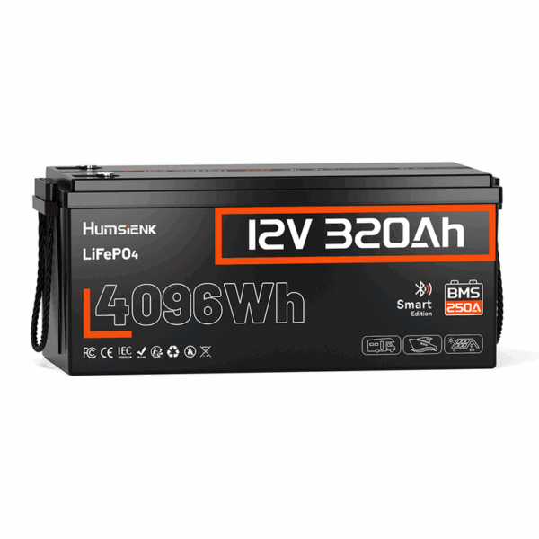 Акумулятор Humsienk 320Ah LiFePO4 12V з Bluetooth 4096Wh (HS12V320AH250BT)