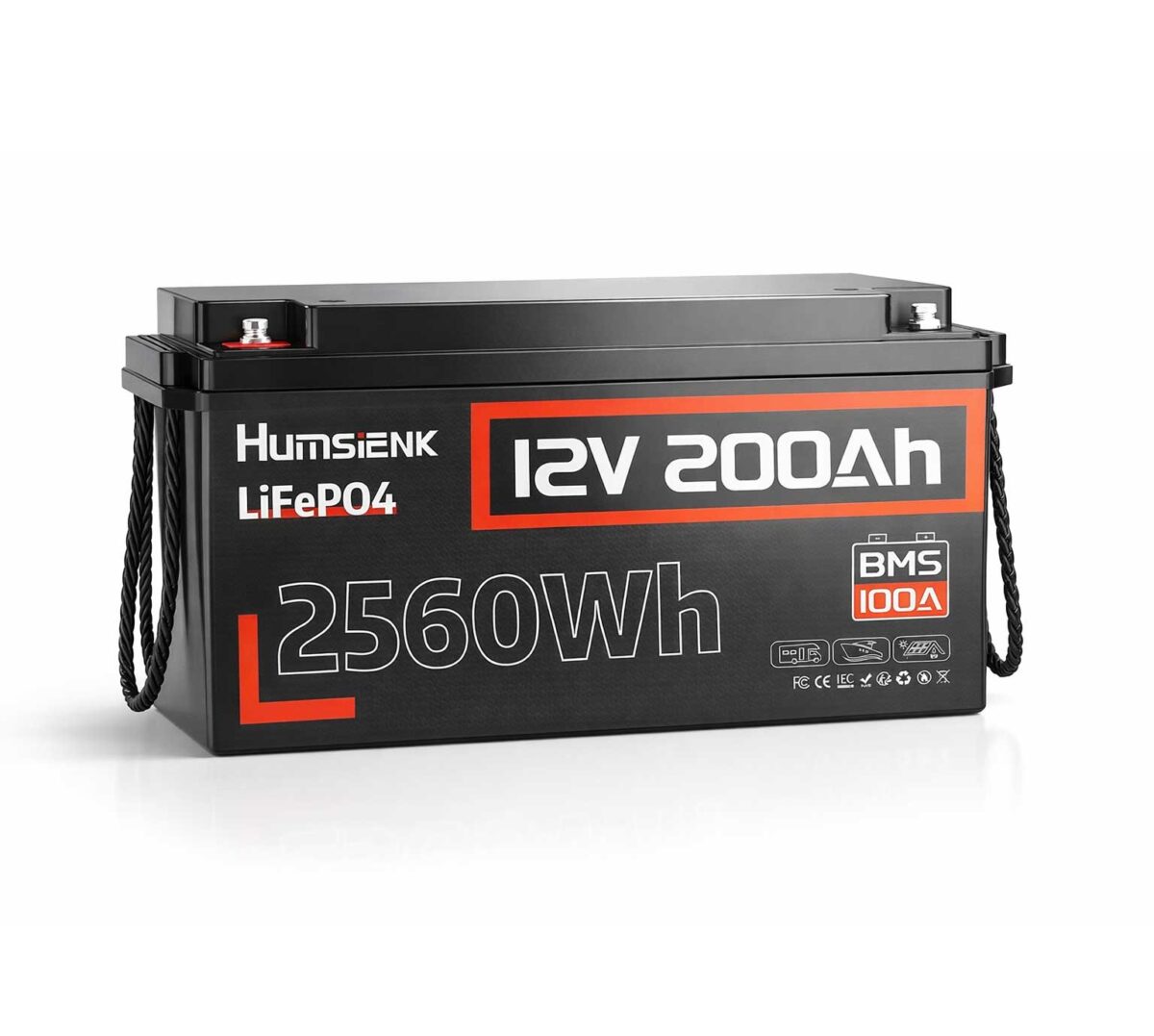 Акумулятор Humsienk LiFePO4 12V 200Ah літієва батарея з BMS 100A HS12V200AH100 - Зображення 2