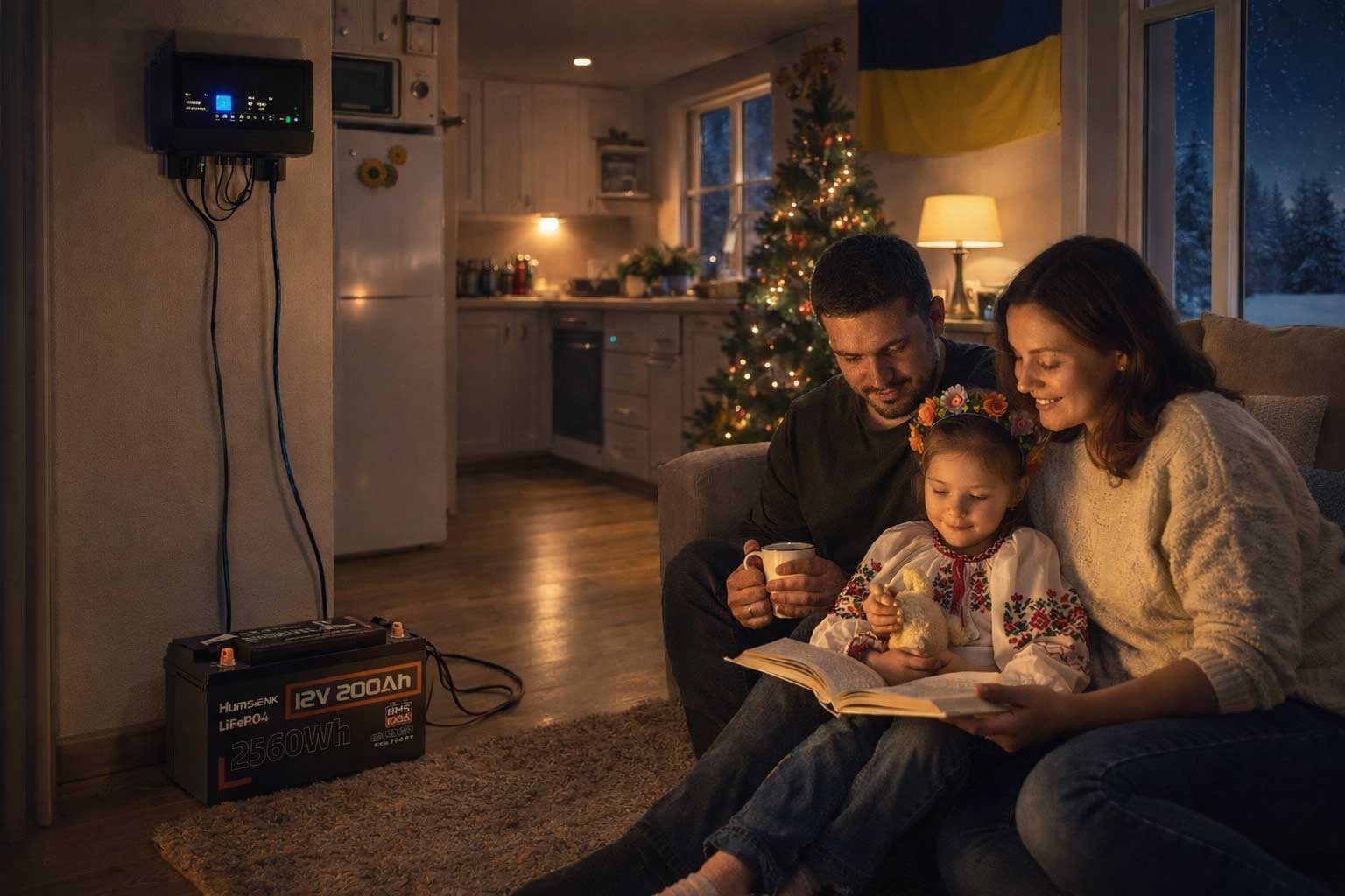 AkumH200_8 Акумулятор Humsienk LiFePO4 12V 200Ah батарея з BMS 100A HS12V200AH100 Електрика в домі