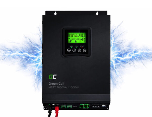 Гібридний інвертор GREEN CELL 2000VA 1000W 12V MPPT INVSOL01