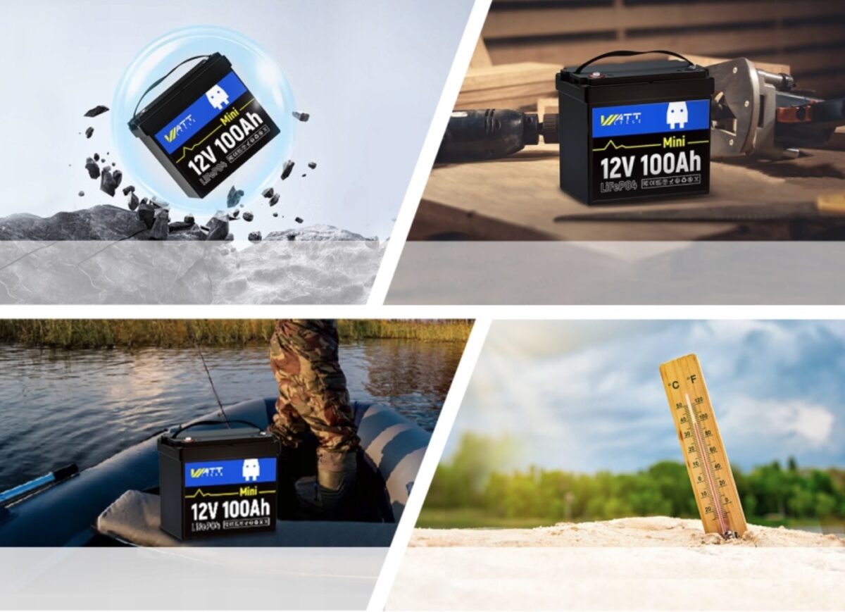 Акумулятор WattCycle Mini LiFePO4 12V 100Ah BT IP65 батарея з BMS 100A