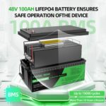 Акумулятор DATOU BOSS 48V 100Ah з BMS, LiFePO4 для сонячних систем, ДБЖ, RV (SP-DT-48V100A-A01-EU) - Зображення 2