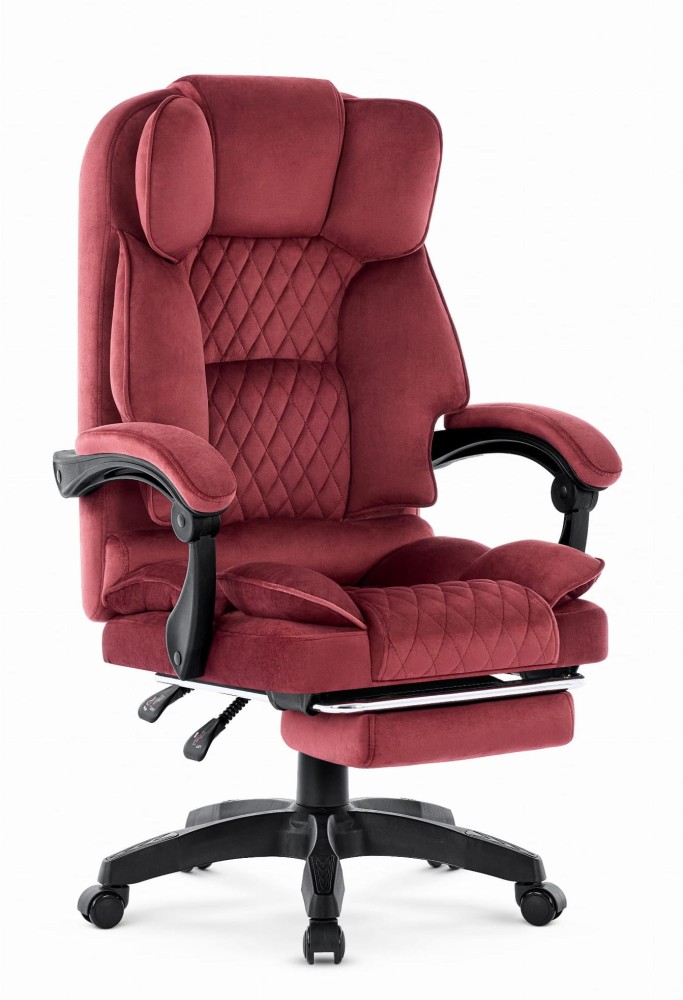 Fotel-biurowy-obrotowy-Hells-Chair-HC-1031-Burgundowy-Tkanina-Welur Офісний стілець Hell's Chair HC-1031 з бордового оксамитового матеріалу - Зображення 1