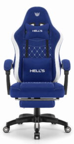 Геймерське крісло Hell's Chair HC-1015 Blue White тканина - Зображення 2