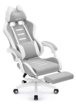 Геймерське крісло Hell's Chair HC-1039 2.0 Grey White дитяче тканина - Зображення 4