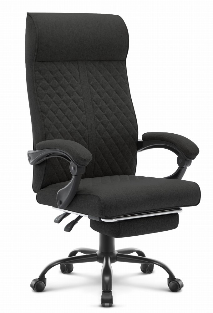 HC-1030-1 Офісне крісло Hell's Chair HC-1030 Black, чорна тканина - Зображення 1