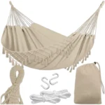 Гамак KRUMAD Boho бежевий 150 x 190 см KMDW24 - Зображення 5